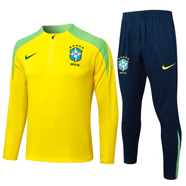 Sudadera De Training Brasil 2024/25 Amarillo Verde 3